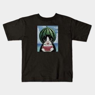 Watermelon Cat Kids T-Shirt